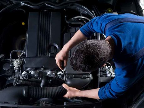 Oil change on vehicle