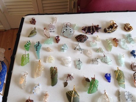 Wirewrapped seaglass jewelry