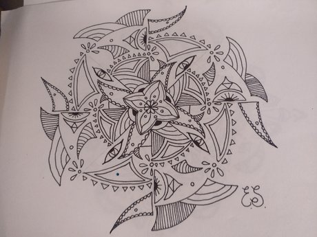 Hand drawn mandala art 