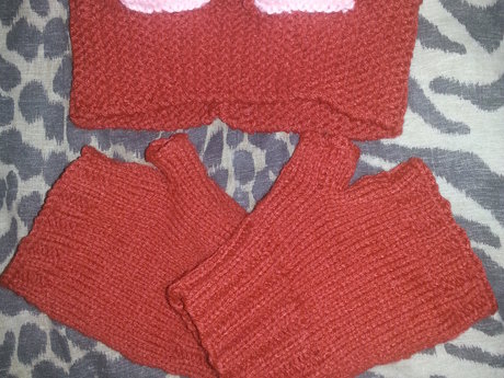 Hand Knit Ear and Hand Warmers