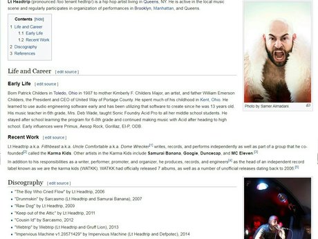 Create Wikipedia page + 2 edits 