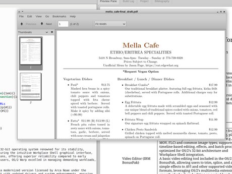 Document Design / Menus