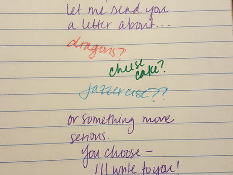 Send you a handwritten letter