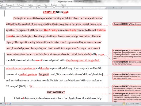 Writing analysis, Editing