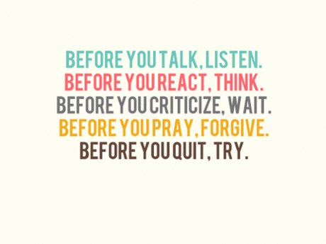Listen, give another viewpt, advice