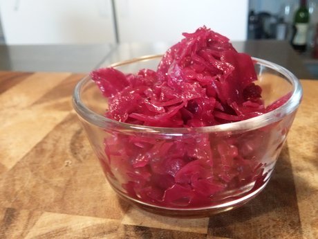 Organic ruby sauerkraut + lesson!